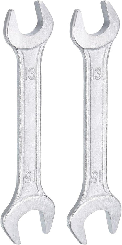 HARFINGTON 2pcs Double Open End Wrench 13mm x 15mm Metric 15 Degree Offset by HARFINGTON