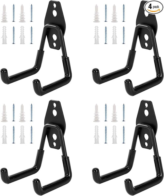 4 Pack Garage Hooks, Garage Tool Organizer Wall Mount, Heavy Duty by KAROSOM