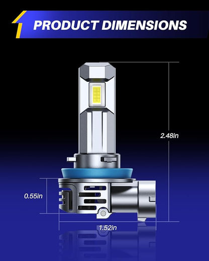 AUTOONE H11 9005 Bulbs 1:1 Mini Size, 900% Brightness H8/H9/H16 HB3 Combo Fog - Image 7