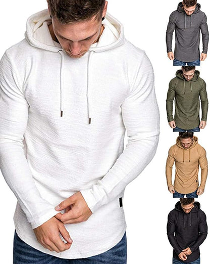 Lexiart Mens Fashion Athletic Hoodies Sport Sweatshirt Solid Color Fleece - Image 2