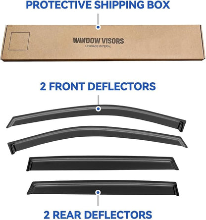 Window Visors Rain Guards for Nissan Rogue S SV SL 2014-2020, Out-Channel - Image 5