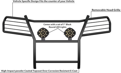 Black Horse Grille brush Bumper Guard Modular Come - Image 9