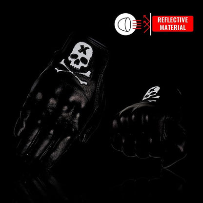 Goatskin Leather Motorcycle Motorbike Powersports Racing Gloves Reflective - Image 4