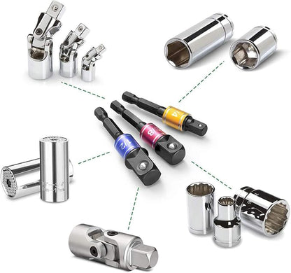 Socket Adapter Extension Set, 1/2 Inch Hex Shank, Impact Grade, Power Drill to - Image 2