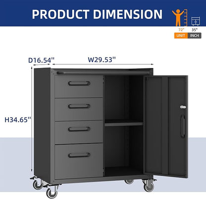 Metal Tool Cabinet, Garage Storage Cabinet System, Wall Cabinet & Locking - Image 4