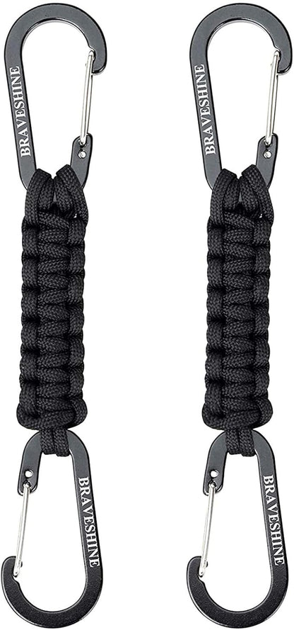 BRAVESHINE Paracord Keychain Carabiner Clip, D Ring Lanyard Hanger Stroller Hook by BRAVESHINE
