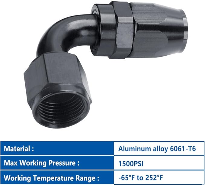 LokoCar 8AN Hose End Fitting 90 Degree Swivel - Image 3