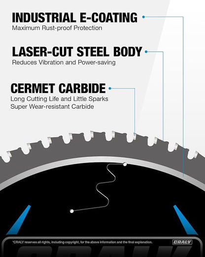 CRALY 14 Inch 66 Teeth Steel and Ferrous Metal Cutting Circular Saw Blade - Image 3