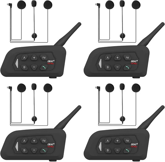 V4 Plus Motorcycle Bluetooth Helmet Intercom Headset, 4 Rides Group by GaiRen