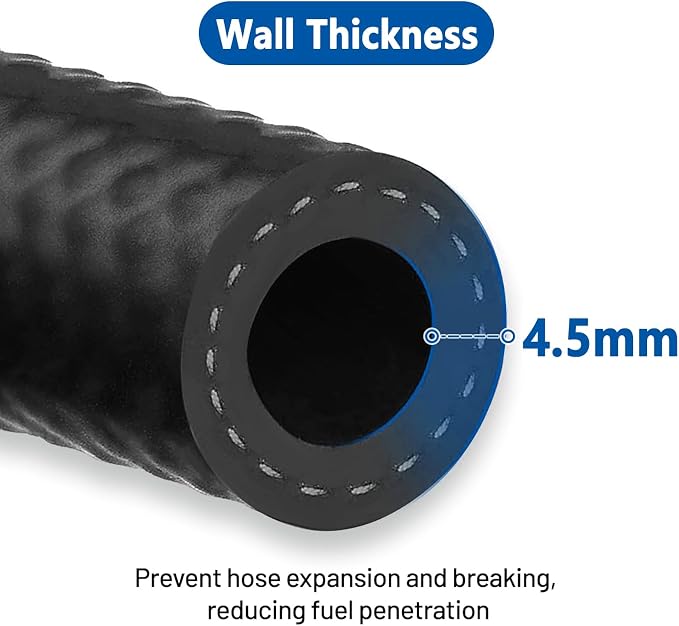 LokoCar Rubber Fuel Hose Line Push Lock 3/4" ID SAE 30R7 NBR 10ft 300PSI Black - Image 4