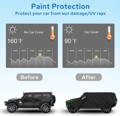Avecrew for Jeep Wrangler Cover Waterproof 4 Door, All Weather for Jeep Rain - Image 4