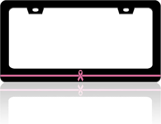 Breast Cancer Awareness License Plate Frame Pink Ribbon License Plate Holder by TINALUIN