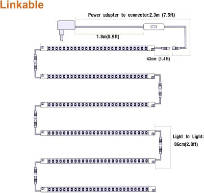 Led Light Strips Kit, 12’’ Linkable Light Bars + Rocker Switch + UL Power - Image 5