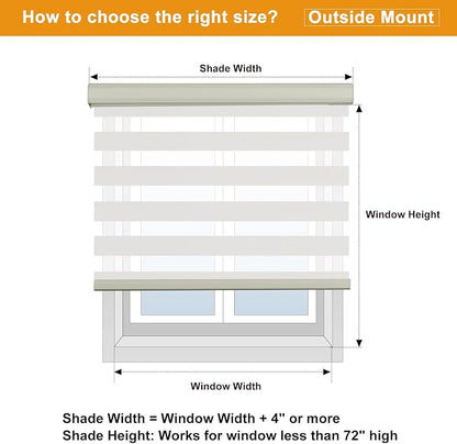Persilux Cordless Zebra Blinds for Windows Free-Stop Roller Windows Shades Dual - Image 8