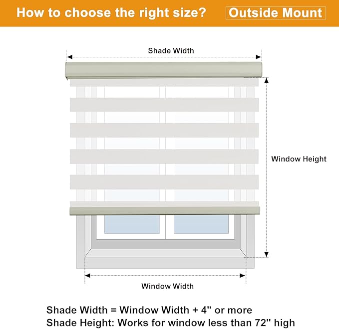 Persilux Cordless Zebra Blinds for Indoor Windows, Free-Stop Zebra Blinds - Image 8