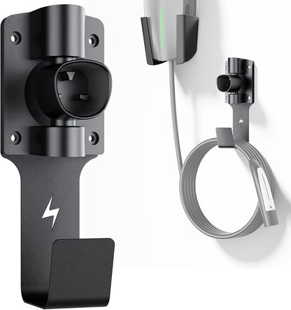 for Tesla Charger Holder, with 180° Rotation Nozzle Dock, Metal J-Hook by FOCSPROD