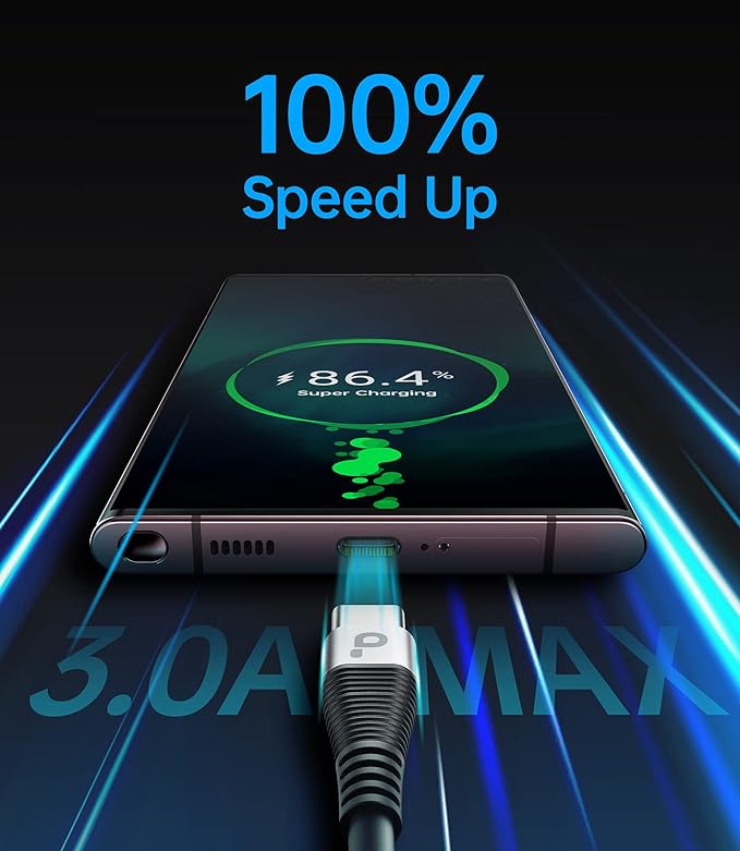 USB Type C Coiled Cable Fast Charging, Short USB A to USB C Charge Cable - Image 2