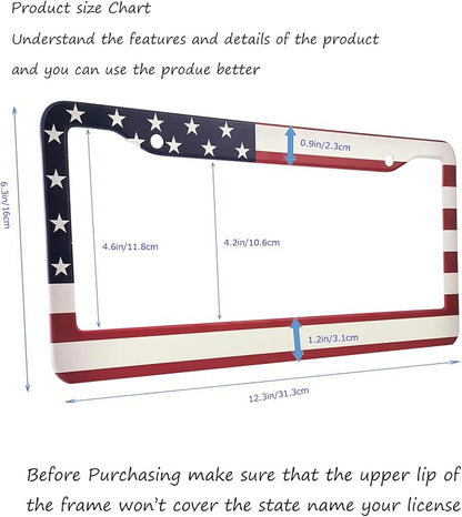 American Flag License Plate Frame, Patriotic License Plate Frame, Flag License - Image 3