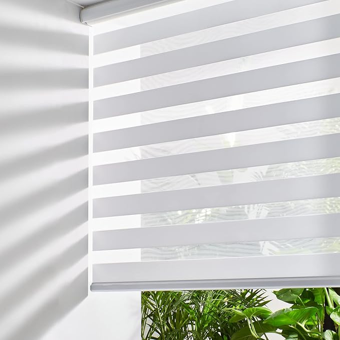 Persilux Cordless Zebra Blinds for Windows, Roller Shades for Windows Dual by PersiluxHome