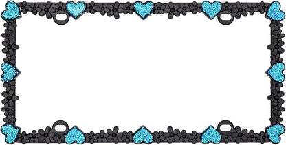 Creathome 3D Shining Daisy Heart License Plate Frame from Pure Zinc Alloy Metal - Image 5