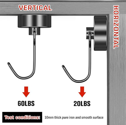 FINDMAG Black Magnetic Hooks, 60 LB+ Magnetic Hooks Heavy Duty 2025 Cruise Ship - Image 3