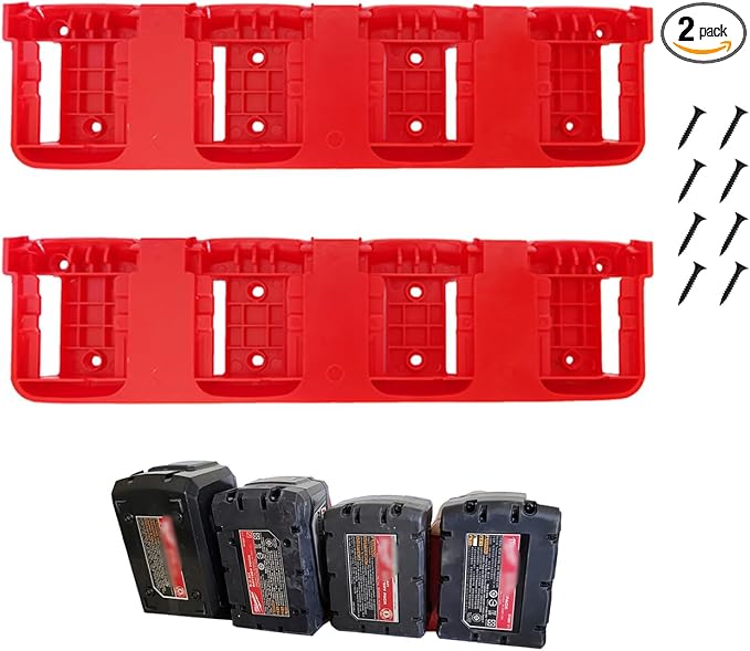 2Pcs Battery Holder 4 Slot Bulk Battery Garage Organizer Mount Fit by Unknown