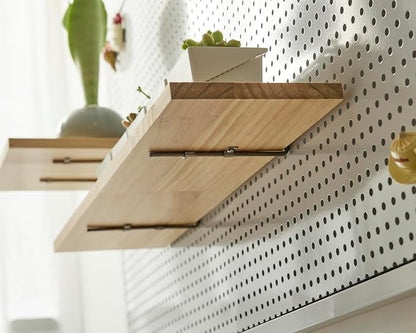 SEVENY 1 Pack Pine Wooden Pegboard Shelf Wall Organizer, Shelves - Image 4