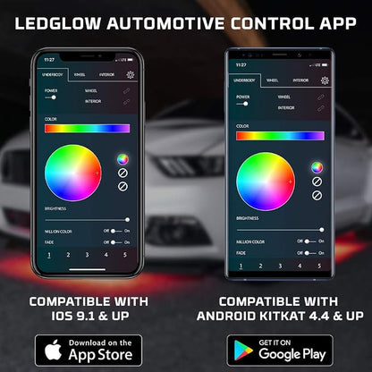 LEDGlow 4pc Bluetooth Million Color LED Underbody Underglow Accent Neon - Image 5