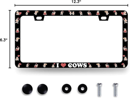 Cow License Plate Frame Cute I Love Cows License Plate Holder - Image 8
