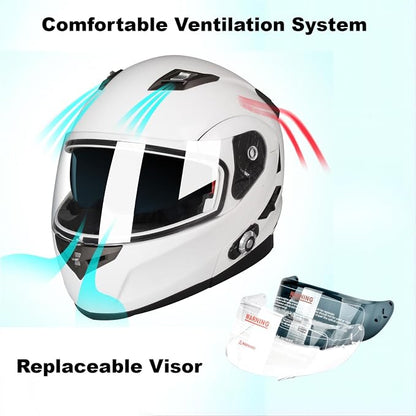 FreedConn BM2-S Bluetooth Motorcycle Helmet, Flip-Up Modular Motorbike Helmet - Image 4