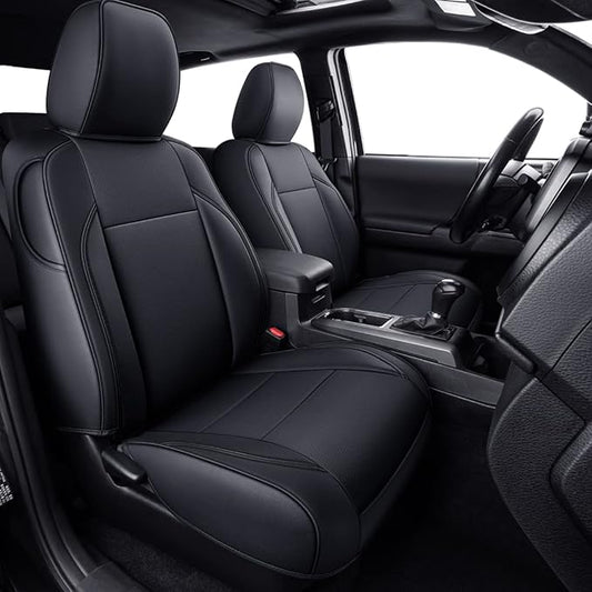 LUCKYMAN CLUB 2 Front Tacoma Seat Covers Custom Fit 2016-2023 Tacoma Crew Cab by LUCKYMANCLUB