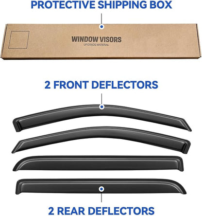 Window Visors Rain Guards for 2004 2005 2006 2007 2008 Ford F150 SuperCrew - Image 6