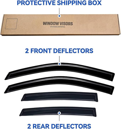 Window Visors Rain Guards for 2011 2012 2013 2014 2015 Kia Sorento, Out-Channel - Image 5