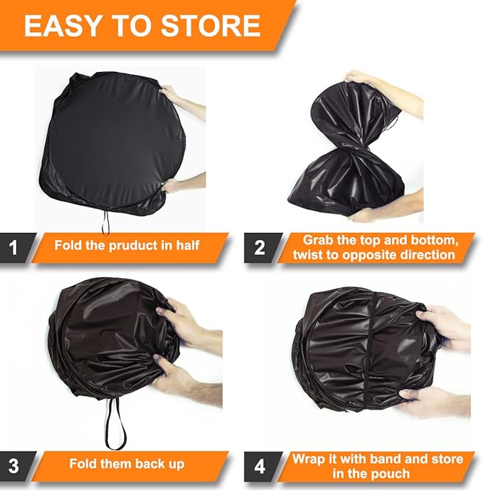 Gven Sun Shade for Car Windshield, Foldable Sunflower Vehicle Sun Visor for Car - Image 5