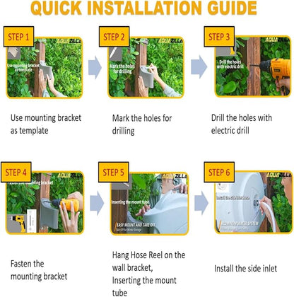Retractable Garden Hose Reel, 5/8 in 100+6 ft, Heavy Duty Wall Mounted Water - Image 8