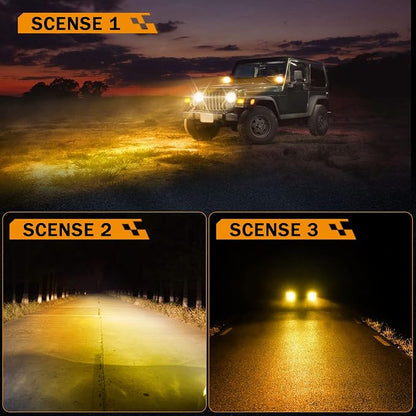 Auxbeam 4 Inch Round Offroad Light, 90W LED Amber White Spot Strobe Light Pods - Image 8