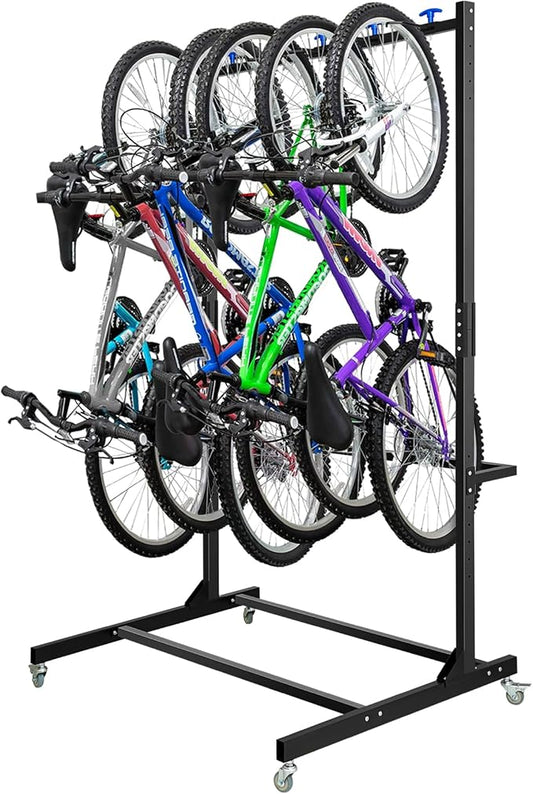 Freestanding Bike Storage Rack, Hold Up to 5 Bikes Sturdy Steel Bicycle Rack by HONYTA