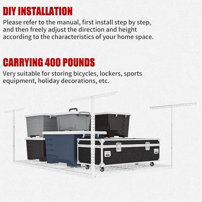 Heavy Duty Overhead Garage Storage Rack, Adjustable Organization System - Image 6