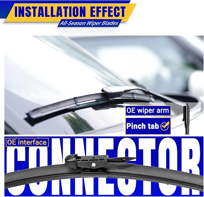 3 wipers Replacement for 2012-2018 Ford Focus, Windshield Wiper Blades Original - Image 3