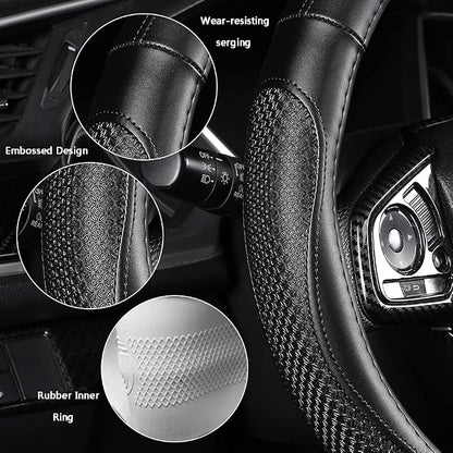 Leather Car Steering Wheel Cover 15 inch Universal Fit Microfiber Steering - Image 5