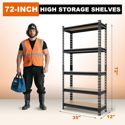 BIG RED Storage Shelving Unit, 5-Tier Adjustable, Heavy Duty Metal Garage - Image 3
