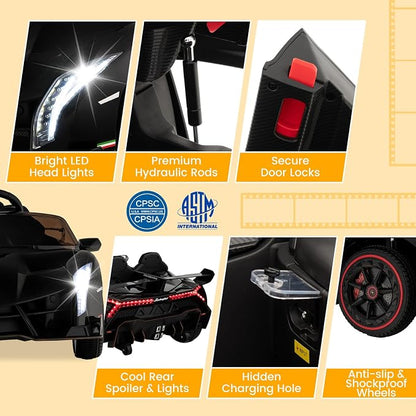 Costzon Ride on Car, Lamborghini Licensed 12V Battery Powered 4WD Sports Car - Image 4