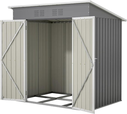 6 x 4 FT Outdoor Storage Metal Shed, Bike Garden Tool Shed - Image 9