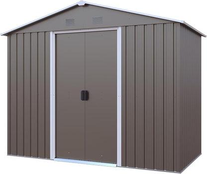 4x8 FT Outdoor Storage Shed, Metal Garden Shed - Image 8