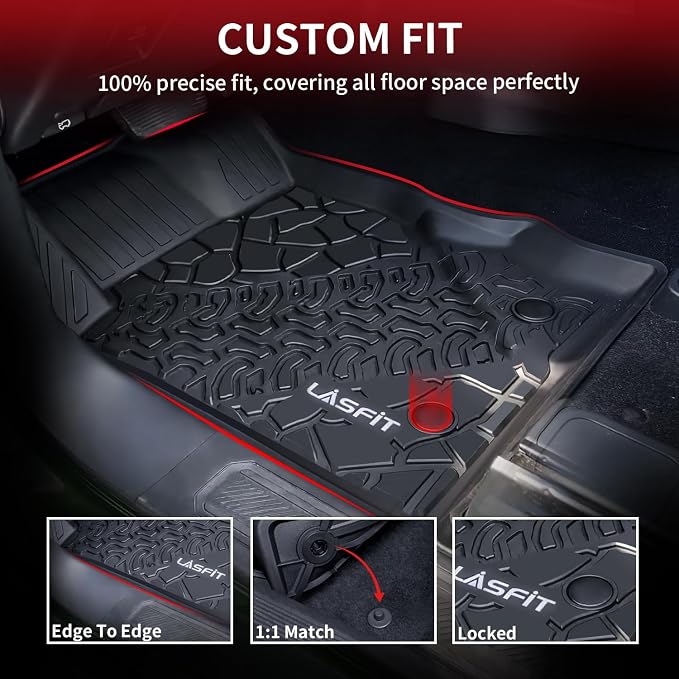 LASFIT Floor Mats Cargo Liner for Ford Bronco 2-Door 2025 2024 2023 2022 2021 - Image 3