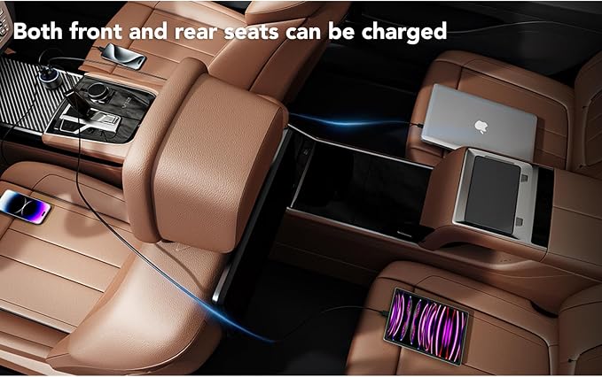 USB C Car Charger Fast Charging USB C Cable, 78W 4 Port iPhone 16 15 Car - Image 7