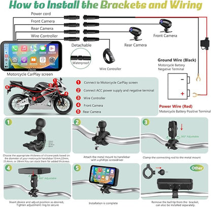 Carpuride W603D Motorcycle GPS Carplay Screen, Wireless CarPlay & Android Auto - Image 7