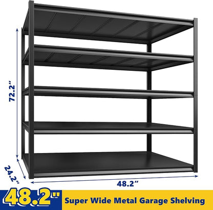 REIBII Garage Shelving 48.2" W Storage Shelves 3000LBS Metal Shelving Heavy - Image 3