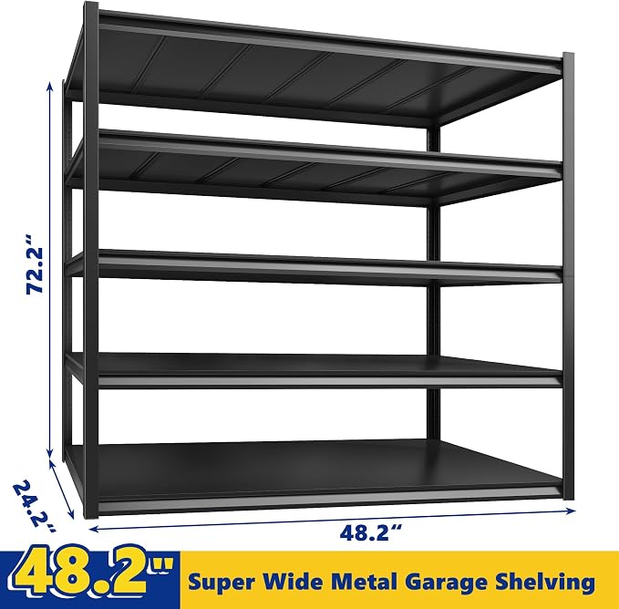 REIBII Garage Shelving 48.2" W Storage Shelves 3000LBS Heavy Duty Shelving - Image 3
