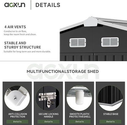 Aoxun 9.4x7.3x6.5 FT Outdoor Storage Shed - Image 4